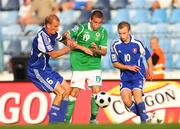 6 September 2008; Martin Paterson, Northern Ireland, in action against Miroslav Karhan, left, and Marek Sapara, Slovakia. 2010 World Cup Qualifier - Slovakia v Northern Ireland, SK Slovan Bratislava Stadium, Bratislava, Slovakia. Picture credit: Oliver McVeigh / SPORTSFILE