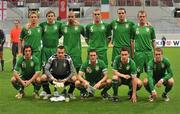 6 September 2008; Republic of Ireland team, back row left to right, Kevin Doyle, Kevin Kilbane, Steven Reid, Richard Dunne, John O'Shea and Glenn Whelan, front row, left to right, Stephen Hunt, Shay Given, Robbie Keane, Steve Finnan and Aiden McGeady. 2010 World Cup Qualifier - Georgia v Republic of Ireland, Bruchweg Stadium, Mainz, Germany. Picture credit: David Maher / SPORTSFILE