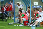 6 September 2008; Northern Ireland's Keith Gillespie, centre, sits out the second half with an injury. 2010 World Cup Qualifier - Slovakia v Northern Ireland, SK Slovan Bratislava Stadium, Bratislava, Slovakia. Picture credit: Oliver McVeigh / SPORTSFILE