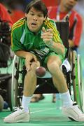 7 September 2008; Gabriel Shelly, from Bagenalstown, Co. Carlow, during his opening pool match of the Individual Boccia competition against Brock Richardson of Canada. Gabriel won the match 4-2. Beijing Paralympic Games 2008, Mixed Individual Boccia BC1, Pool D, Fencing Hall of National Convention Centre, Olympic Green, Beijing, China. Picture credit: Brian Lawless / SPORTSFILE