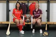 9 September 2008; Cork captain Catriona Foley, left, and Galway captain Sinead Cahalan during a Gala All-Ireland Senior and Junior Camogie Championship Finals Photocall. Croke Park, Dublin. Picture credit; Paul Mohan / SPORTSFILE