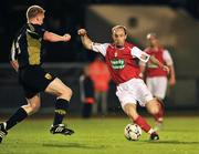 11 September 2008; Alan Kirby, St. Patrick's Athletic, in action against Philip Byrne, Sporting Fingal. FAI Ford Cup Quarter-Final, Sporting Fingal v St. Patrick's Athletic, Morton Stadium, Santry, Dublin. Picture credit: Ray Lohan / SPORTSFILE *** Local Caption ***