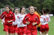 28 June 2015; Cork WSSL players warm up before the game. Gaynor U16 Cup, Midlands Schoolboys/Girls League v Cork WSSL. University of Limerick, Limerick. Picture credit: Oisin McHugh / SPORTSFILE