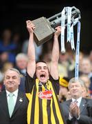 14 September 2008; Kilkenny captain James Dowling lifts the cup as GAA President Nickey Brennan and Paraic Duffy, Ard Stiurthoir of the GAA, right, watch on. Bord Gais GAA Hurling All-Ireland U21 Championship Final, Kilkenny v Tipperary, Croke Park, Dublin. Picture credit: Stephen McCarthy / SPORTSFILE