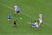 28 June 2015; Michael Darragh MacAuley, Dublin, passes the ball to team-mate Brian Fenton. Leinster GAA Football Senior Championship, Semi-Final, Dublin v Kildare. Croke Park, Dublin. Picture credit: Dáire Brennan / SPORTSFILE