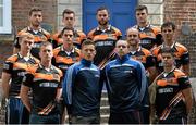 2 July 2015; Inter county players, from left, Padraic Mahony, Waterford, Ryan Lyons, Fermanagh, Cillian O'Connor, Mayo, Eanna Murphy, Wexford, Dara McVeety, Cavan, Paul Flynn, Dublin, Ciaran Clifford, Armagh, Mark Brennan, Carlow, Shane Morley, Mayo, Pat Hughes, Sligo, Jamie Clarke, Armagh, and John Egan, Westmeath, at the launch of the GPA’s new 'Fair Play Campaign' designed to encourage and reward good behaviour by players on and off the field. Tailors’ Hall, Back Lane, Dublin. Picture credit: Brendan Moran / SPORTSFILE