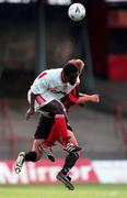 18 August 2000; Eric Lavine of Galway United in action against Rob Bowman of Bohemians during the Eircom League Premier Division match between Bohemians and Galway United at Dalymount Park in Dublin. Photo by David Maher/Sportsfile