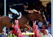 11 August 2000; Peter Charles on Traxdata Amber du Montois during the Nations Cup at the Kerrygold Horse Show at the RDS Arena in Dublin. Photo by Matt Browne/Sportsfile