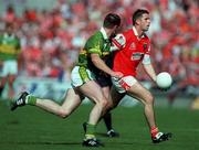 20 August 2000; Paul McGrane of Armagh in action against Darragh Ó Sé of Kerry during the Bank of Ireland All-Ireland Senior Football Championship Semi-Final match between Kerry and Armagh at Croke Park in Dublin. Photo by Damien Eagers/Sportsfile