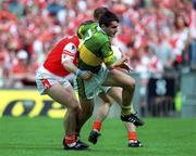 20 August 2000; Tom O'Sullivan of Kerry in action against Kieran McGeeney of Armagh during the Bank of Ireland All-Ireland Senior Football Championship Semi-Final match between Kerry and Armagh at Croke Park in Dublin. Photo by Damien Eagers/Sportsfile