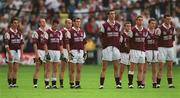 27 August 2000; The Galway team stand for Amhrán na bhFiann prior to the Bank of Ireland All-Ireland Senior Football Championship Semi-Final match between Galway and Kildare at Croke Park in Dublin. Photo by Ray McManus/Sportsfile