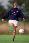 30 August 2000; Roy Keane during Republic of Ireland Squad Training at the AUL Sports Complex in Clonshaugh, Dublin. Photo by David Maher/Sportsfile