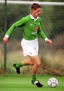 30 August 2000; Dominic Foley of Republic of Ireland prior to the team's departure for the first game against Holland in their 2002 FIFA World Cup Qualifying Campaign. Photo by David Maher/Sportsfile