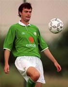 30 August 2000; Gary Breen of Republic of Ireland prior to the team's departure for the first game against Holland in their 2002 FIFA World Cup Qualifying Campaign. Photo by David Maher/Sportsfile