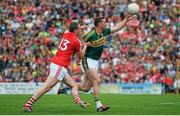 5 July 2015; Marc Ó Sé, Kerry, in action against Colm O'Neill, Cork. Munster GAA Football Senior Championship Final, Kerry v Cork. Fitzgerald Stadium, Killarney, Co. Kerry. Picture credit: Eoin Noonan / SPORTSFILE