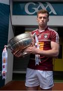 6 July 2015; Ger Egan, Westmeath, with the Delaney cup, at the GAA Leinster Football Final Preview. Croke Park, Dublin. Picture credit: Dáire Brennan / SPORTSFILE