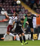 7 July 2015; Alex Byrne, Galway United, in action against Richie Towell and Andy Boyle, right, Dundalk. SSE Aitricity League, Premier Division, Galway United v Dundalk. Eamonn Deacy Park, Galway. Photo by Sportsfile