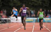 7 July 2015; Jeffrey Gibson, the Bahamas, competing in the men's 400m hurdles during the Cork City Sports 2015. CIT, Bishopstown, Cork. Picture credit: Eoin Noonan / SPORTSFILE