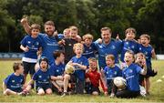 8 July 2015; Jamie Heaslip and Sean O'Brien of Leinster Rugby came out to the Bank of Ireland Summer Camp to meet up with some local young rugby talent in Terenure College RFC, Terenure, Dublin. Picture credit: Brendan Moran / SPORTSFILE