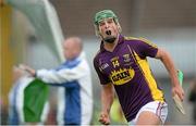 8 July 2015; Conor McDonald, Wexford, celebrates scoring his sides first goal. Bord Gáis Energy Leinster GAA Hurling U21 Championship Final, Wexford v Kilkenny. Innovate Wexford Park, Wexford. Picture credit: Piaras Ó Mídheach / SPORTSFILE