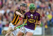 8 July 2015; Conor McDonald, Wexford, in action against Conor Delaney, Kilkenny. Bord Gáis Energy Leinster GAA Hurling U21 Championship Final, Wexford v Kilkenny, Innovate Wexford Park, Wexford. Picture credit: Matt Browne / SPORTSFILE