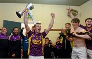 8 July 2015; Wexford captain Eoin Conroy brings the cup into the dressing room after the game. Bord Gáis Energy Leinster GAA Hurling U21 Championship Final, Wexford v Kilkenny. Innovate Wexford Park, Wexford. Picture credit: Piaras Ó Mídheach / SPORTSFILE