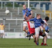 28 September 2008; Anthony Healy and Terry O'Neill, St Gall's, in action against Brendan Herron, Lamh Dhearg. Antrim County Senior Football Final, St Gall's v Lamh Dhearg, Casement Park, Belfast, Co. Antrim. Picture credit: Oliver McVeigh / SPORTSFILE