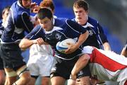 1 October 2008; Arthur Lyons, Leinster Schools, is tackled by Christopher Davis, Ulster Schools. U19 Representative Game, Leinster Schools v Ulster Schools, Donnybrook Stadium, Donnybrook, Dublin. Picture credit: Stephen McCarthy / SPORTSFILE