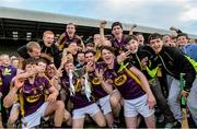 8 July 2015; Wexford players celebrate after winning their 3rd Under-21 Leinster Championship in a row. Bord Gáis Energy Leinster GAA Hurling U21 Championship Final, Wexford v Kilkenny, Innovate Wexford Park, Wexford. Picture credit: Matt Browne / SPORTSFILE