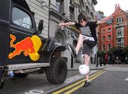 4 October 2008; Peter Flemming, Newbridge, in action during The Red Bull Street Style (Freestyle Football) Irish Qualifier. The winner of the qualifier will represent Ireland in the Red Bull World Street Style event, which will be held in Brazil in November. Andrews Lane Theatre, Dublin. Picture credit: Pat Murphy / SPORTSFILE