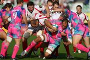 11 October 2008; Sergio Parisse, Stade Francais, in action against Rory Best and Stephen Ferris, Ulster. Heineken Cup, Pool 4, Round 1, Ulster v Stade Francais, Ravenhill Park, Belfast, Co. Antrim. Picture credit: Oliver McVeigh / SPORTSFILE