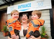 9 October 2008; Breda Sargent, from Crumlin, with 2 of her 16 grandchildren, twin boys Eoin, left, and Evan aged 2 who gathered at the Over 50's Show in the RDS to hear details of the 2009 Granny of the Year competition in aid of Special Olympics Ireland. Nomination forms will be available at the Over 50's Show in the RDS, which runs from Friday until Sunday. Nomination forms can also be downloaded from www.specialolympics.ie. Picture credit: Matt Browne / SPORTSFILE