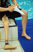 13 September 2008; A general view of a swimmer's prosthetic limb. Beijing Paralympic Games 2008, National Aquatic Centre, Olympic Green, Beijing, China. Picture credit: Brian Lawless / SPORTSFILE