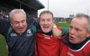12 October 2008; Rathdowney/Errill manager Paul Murphy, centre, celebrates with Tim Barry, Club Chairman, left, and John Delaney, selector, after their side's victory. Laois County Senior Hurling Final, Portlaoise v Rathdowney/Errill, O'Moore Park, Portlaoise, Co. Laois. Picture credit: Stephen McCarthy / SPORTSFILE