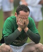 12 October 2008; A dejected Colm Clear, Portlaoise, after the game. Laois County Senior Hurling Final, Portlaoise v Rathdowney/Errill, O'Moore Park, Portlaoise, Co. Laois. Picture credit: Stephen McCarthy / SPORTSFILE