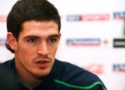 13 October 2008; Northern Ireland's Kyle Lafferty during a press conference. Hilton Hotel, Templepatrick, Co. Antrim. Picture credit: Oliver McVeigh / SPORTSFILE