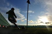 13 October 2008; Republic of Ireland's Shane Long takes a corner kick during squad training. Gannon Park, Malahide, Co. Dublin. Picture credit: David Maher / SPORTSFILE