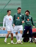 14 October 2008; Republic of Ireland players Darron Gibson, centre, and Liam Miller, left in action during squad training. Gannon Park, Malahide, Co. Dublin. Picture credit: David Maher / SPORTSFILE