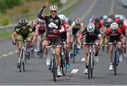 15 July 2015; Nathan Pernot, NRPT-Magnet.ie, celebrates as he takes victory on Stage 2 of the 2015 Scott Bicycles Junior Tour of Ireland. The Burren, Co. Clare. Picture credit: Stephen McMahon / SPORTSFILE