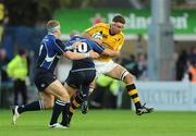 18 October 2008; Joe Worsley, London Wasps, is tackled by Jamie Heaslip and Felipe Contepomi, Leinster. Heineken Cup, Pool 2 Round 2, Leinster v London Wasps, RDS, Dublin. Picture credit: Pat Murphy / SPORTSFILE