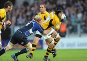 18 October 2008; Tom Palmer, London Wasps, is tackled by Leo Cullen, Leinster. Heineken Cup, Pool 2 Round 2, Leinster v London Wasps, RDS, Dublin. Picture credit: Pat Murphy / SPORTSFILE