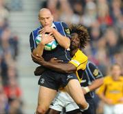 18 October 2008; Felipe Contepomi, Leinster, is tackled by Paul Sackey, London Wasps. Heineken Cup, Pool 2 Round 2, Leinster v London Wasps, RDS, Dublin. Picture credit: Pat Murphy / SPORTSFILE