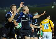 18 October 2008; Leinster's Felipe Contepomi celebrates after scoring his side's fourth try with team-mate Luke Fitzgerald, left. Heineken Cup, Pool 2 Round 2, Leinster v London Wasps, RDS, Dublin. Picture credit: Pat Murphy / SPORTSFILE
