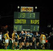 18 October 2008; A general view of the scoreboard at the final whistle. Heineken Cup, Pool 2 Round 2, Leinster v London Wasps, RDS, Dublin. Picture credit: Pat Murphy / SPORTSFILE