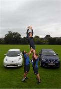 17 July 2015; At a photocall are Leinster players, from left, Mike McCarthy, Dominic Ryan and Aaron Dundon to announce Windsor Motor Group as the new official vehicle supplier to Leinster Rugby. Leinster Rugby HQ, Belfield, Dublin. Picture credit: Stephen McCarthy / SPORTSFILE