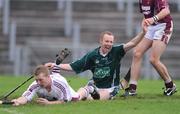 19 October 2008; Paddy Coulter, Ballygalget, celebrates after scoring a goal past Cushendall goalkeeper Francis Mcauley despite the goal being later disallowed by referee Martin Mulholland. AIB Ulster Club Senior Hurling Championship Final, Ballygalget v Cushendall, Casement Park, Belfast, Co. Antrim. Photo by Sportsfile