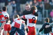 26 October 2008; Eire Og, Michael Hennessy and Paul cashin, celebrate at the final whistle against Palatine. Carlow Senior Football Final Replay, Eire Og v Palatine, Dr Cullen Park, Carlow. Picture credit: Maurice Doyle / SPORTSFILE