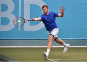 22 July 2015; David O'Hare, Ireland, in action during he and teammate Sam Barry's doubles victory over Samuel Bothwell and Robert Dudley, Ireland. FBD Irish Men's Open Tennis Championship, Fitzwilliam Lawn Tennis Club, Dublin. Picture credit: Cody Glenn / SPORTSFILE