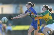 2 November 2008; Emma McEvoy, Mountmellick Sarsfields, in action against Mairead Sheehan, Clonee. VHI Healthcare Leinster Senior Club Ladies Football Final, Clonee, Wexford v Mountmellick Sarsfields, Laois, Fr Mahar Park, Graiguecullen, Carlow. Picture credit: Brian Lawless / SPORTSFILE