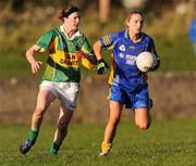2 November 2008; Tracey Lawlor, Mountmellick Sarsfields, in action against Caroline Murphy, Clonee. VHI Healthcare Leinster Senior Club Ladies Football Final, Clonee, Wexford v Mountmellick Sarsfields, Laois, Fr Mahar Park, Graiguecullen, Carlow. Picture credit: Brian Lawless / SPORTSFILE
